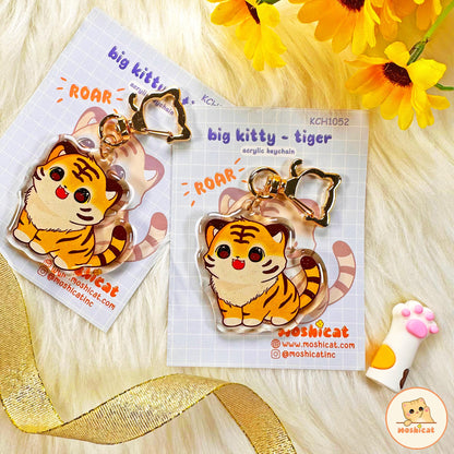 Big cat - tiger glitter keychain