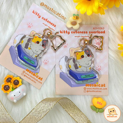 Kitty cuteness overload glitter keychain