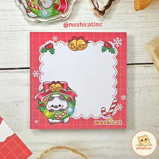 Christmas kitties I memo pad (red)