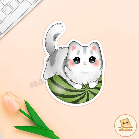 Watermelon kitty (Vinyl sticker)