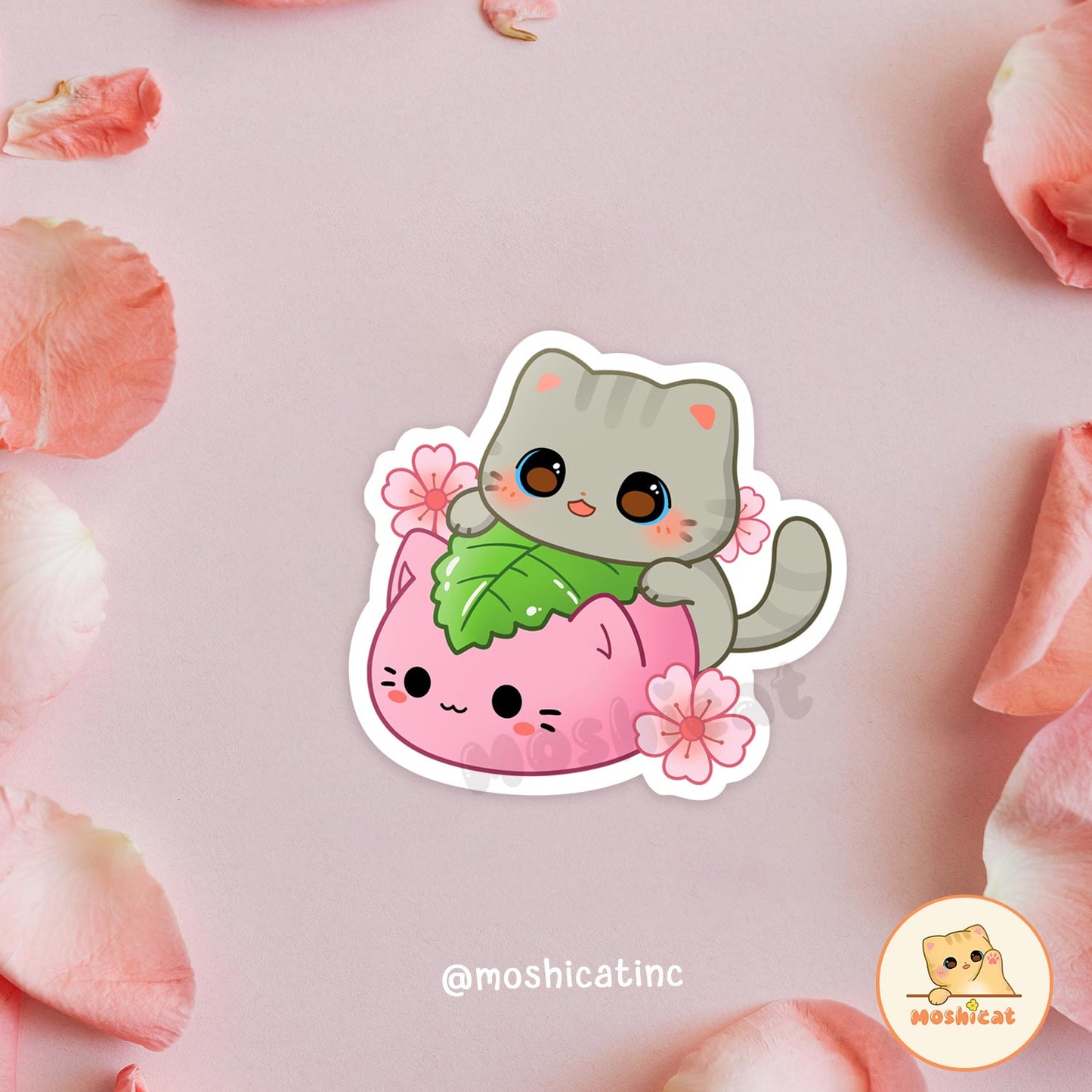 Sakura mochi kitty individual Vinyl sticker