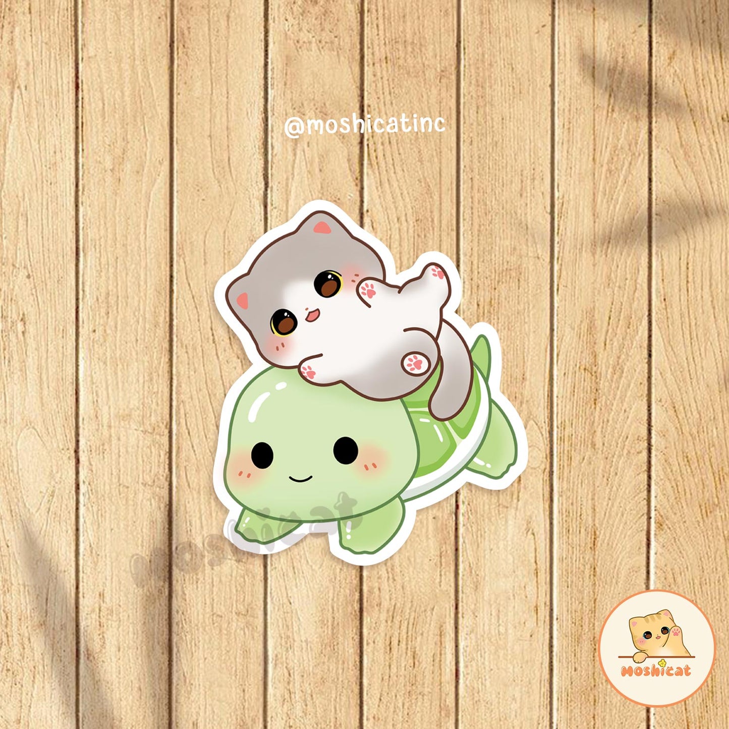 Kitty and turtle Vinyl sticker