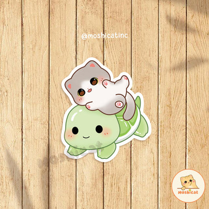 Kitty and turtle Vinyl sticker