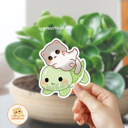 Kitty and turtle Vinyl sticker