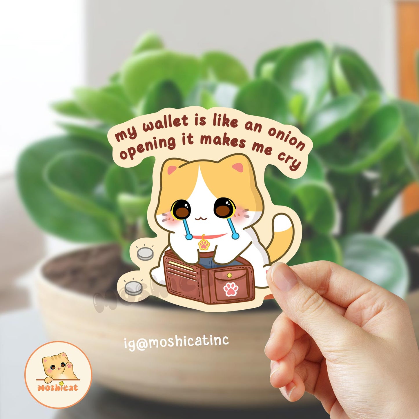My wallet is like an onion, opening it makes me cry Vinyl sticker